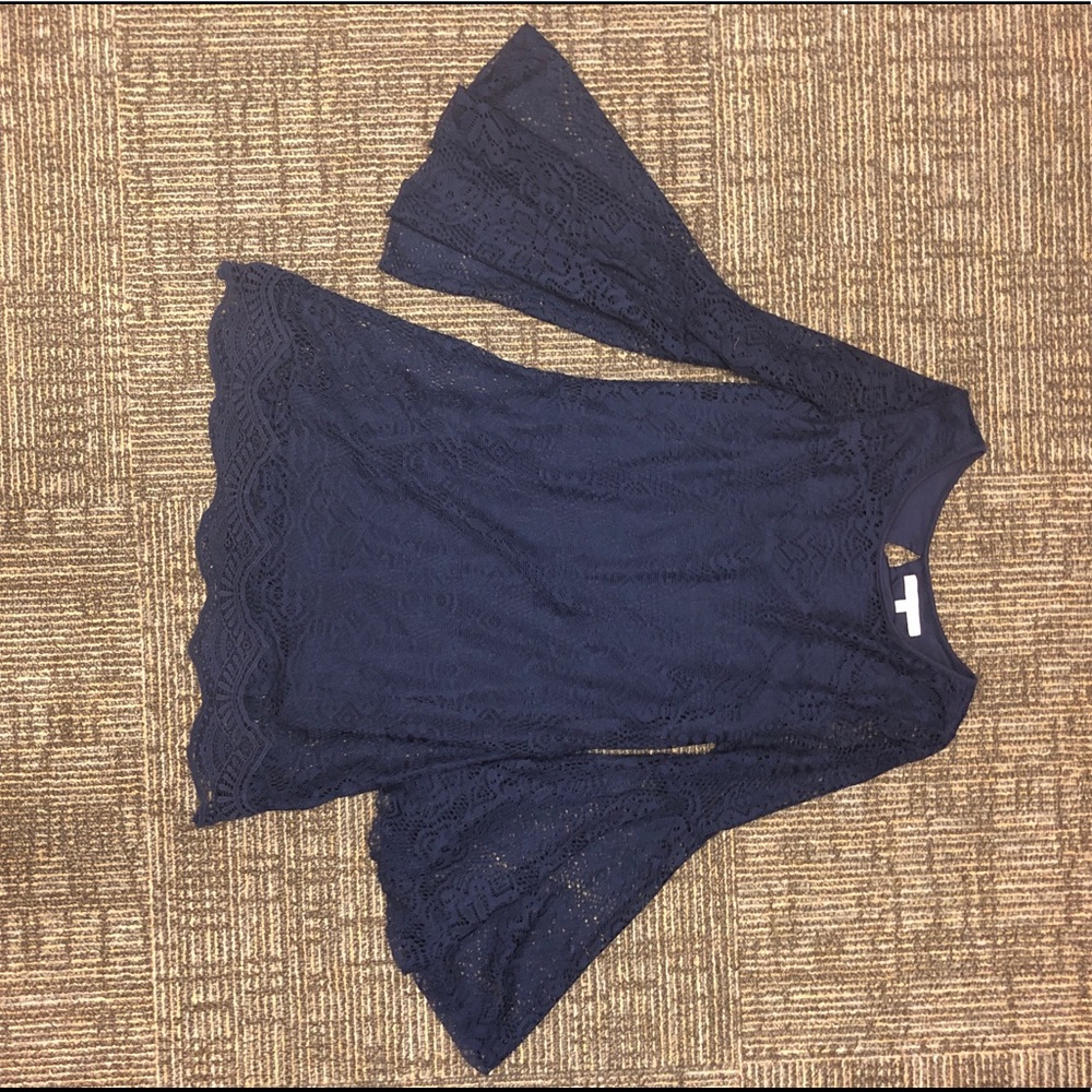 Long sleeve shift navy dress